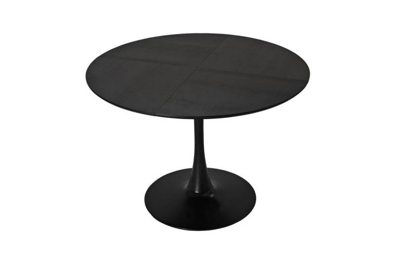 REDOM Esstisch Runder Esstisch aus MDF mit Metallbeinen (mit vierteiliger Patchwork-Tischplatte in Eichenholzoptik, Tischplatte mit Massivholzmaserung, Metallgestell, robuste Metallbeine, für Wohnzimmer, Küche und kleine Familien), 120 cm von REDOM