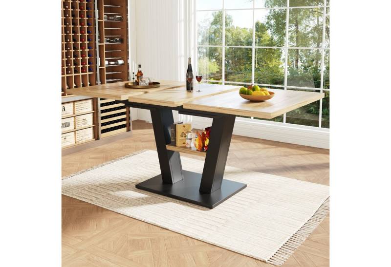 REDOM Esstisch Teleskoptisch,Moderne Esstisch (Ausziehbarer Esstisch mit Teleskopfunktion (118-157 cm), MDF Tischplatte in Holzoptik, stabiler Metallrahmen., 1-St) von REDOM