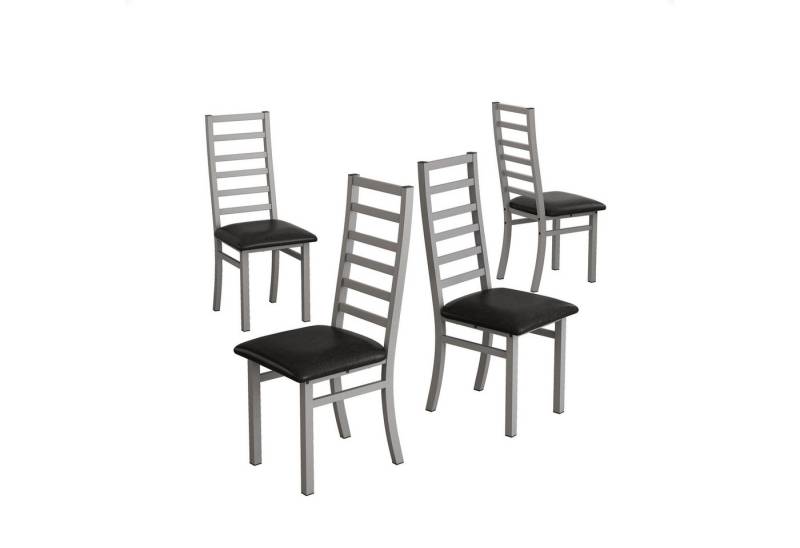 REDOM Esszimmerstuhl 4er-Set Esszimmerstühle (aus Metall, mit Stahlbeinen und Sitzflächen aus kunstleder, 4 St), hohe Rückenlehne, ohne Armlehnen von REDOM