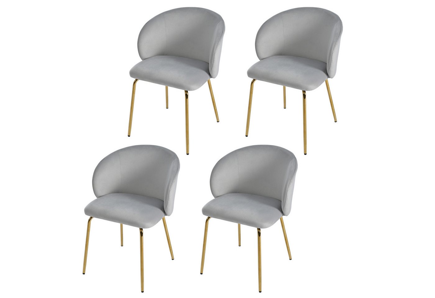 REDOM Esszimmerstuhl Loungesessel,Freizeitstuhl (mit Samtbezug & Armlehnen, Goldene Metallbeine, Ergonomischer Sitzkomfort,Belastbar bis 100 kg, 4 St) von REDOM