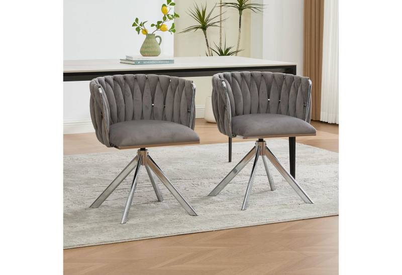 REDOM Esszimmerstuhl mit 180°-Rotation, ergonomischer Rückenstütze & stabiler Metallbasis (Drehsessel Polsterstuhl Wohnzimmerstuhl, bis 150 kg belastbar, 1 St), ein Stuhl von REDOM