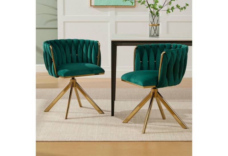 REDOM Esszimmerstuhl mit 180°-Rotation, ergonomischer Rückenstütze & stabiler Metallbasis (Drehsessel Polsterstuhl Wohnzimmerstuhl, bis 150 kg belastbar, 1 St), ein Stuhl von REDOM