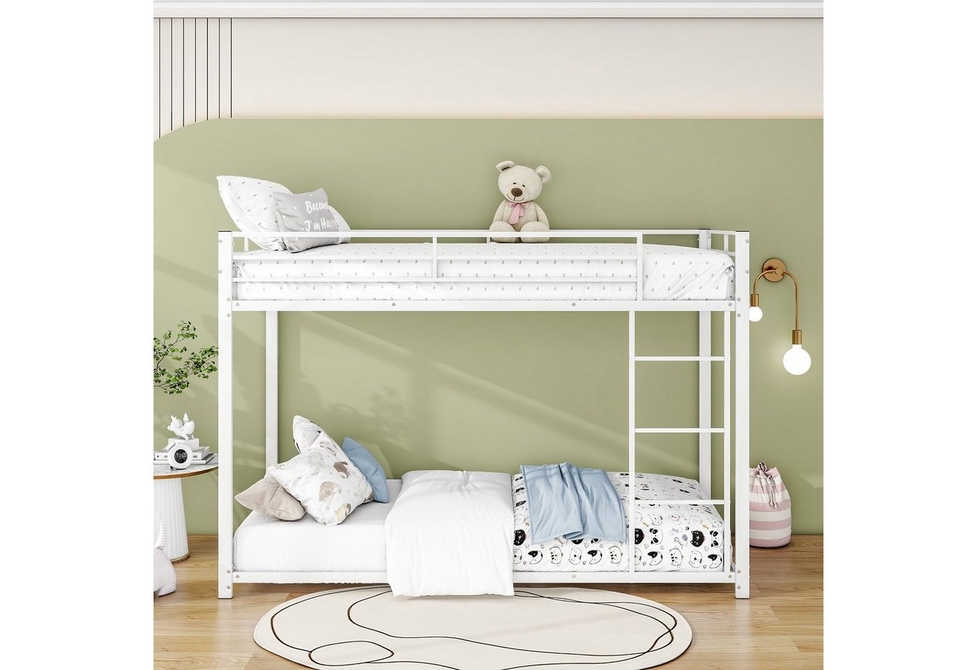 REDOM Etagenbett Bett Funktionsbett Kinderbetten Eisenbetten (Eisenetagenbetten in klassischer Form 90x200 cm), ohne Matratze von REDOM