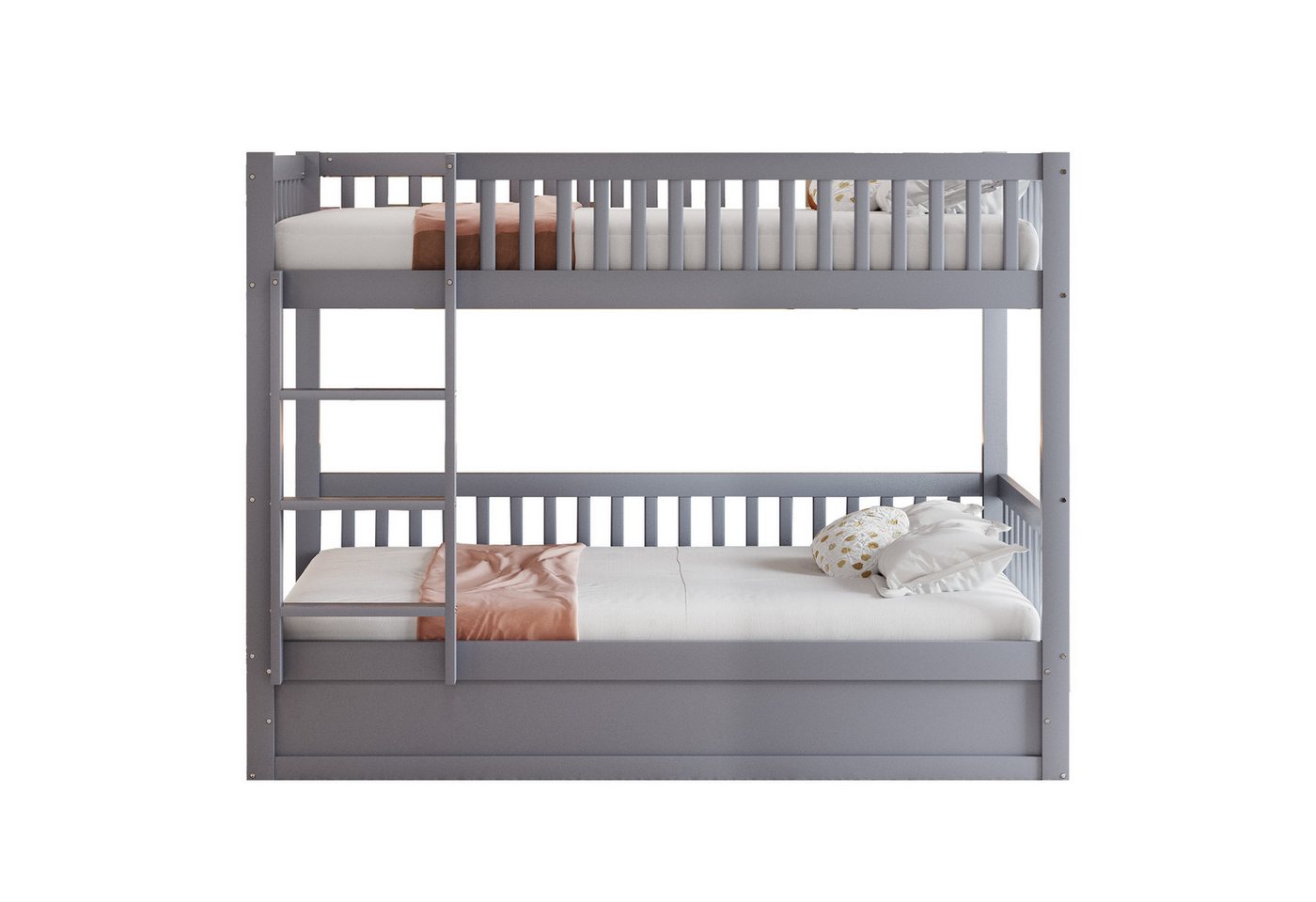 REDOM Etagenbett Hydraulisches Kinder-Holzbett 90x200 cm (aus Massivholz, platzsparendes Lagersystem & sichere Treppe, für Geschwister, kleine Zimmer), ohne Matratze von REDOM