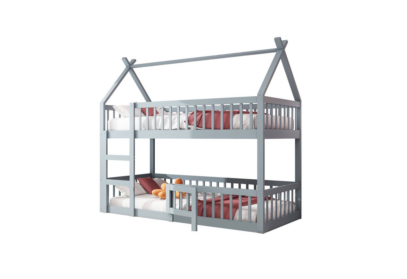 REDOM Etagenbett Jugendbett, Kinderbett mit Treppe, Loft Design (Etagenbett-Rahmen 90*200 cm), ohne Matratze von REDOM