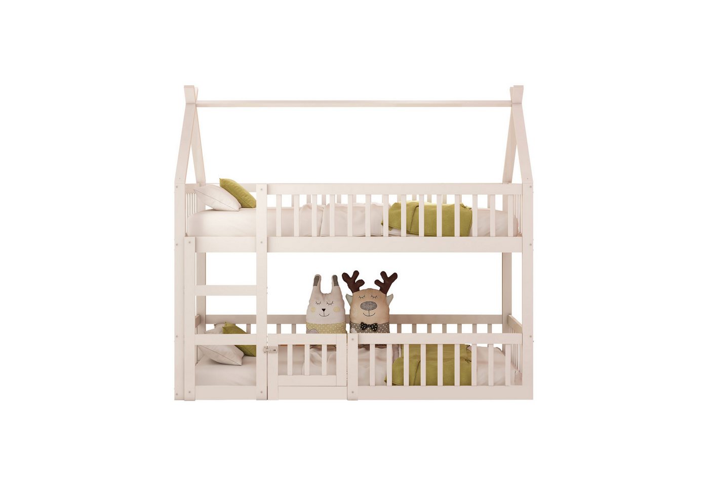 REDOM Etagenbett Jugendbett, Kinderbett mit Treppe, Loft Design (Etagenbett-Rahmen 90*200 cm), ohne Matratze von REDOM