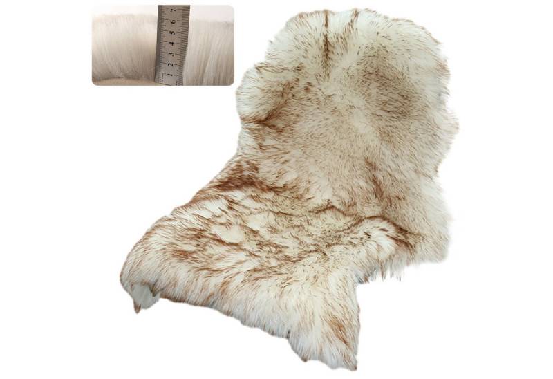 REDOM Fellteppich Kunstfell-Teppich Teppich Schaffell-Optik Schlafzimmerteppich, fellförmig, Höhe: 60 mm, Teppiche für Bettvorleger 60*100 CM Shaggy für Wohnzimmer Schlafzimmer von REDOM