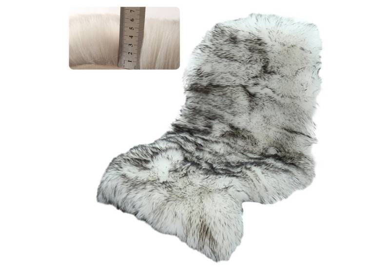 REDOM Fellteppich Kunstfell-Teppich Teppich Schaffell-Optik Schlafzimmerteppich, fellförmig, Höhe: 60 mm, Teppiche für Bettvorleger 60*100 CM Shaggy für Wohnzimmer Schlafzimmer von REDOM