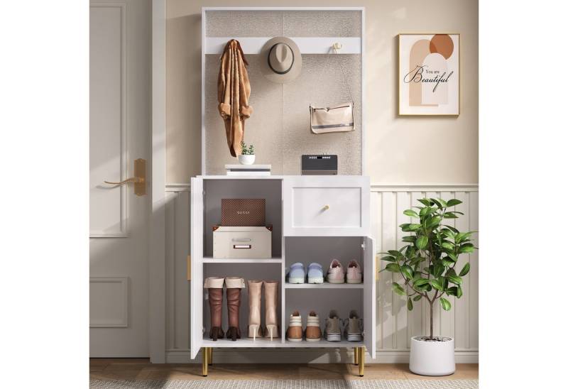 REDOM Garderoben-Set Flur-Organizer Garderobenschrank, (Stauraumschrank, Flurgarderobe, 1-St., Verstellbare Einlegeböden), mit Soft-Close-Türen, 80 x 175,5 x 35 cm von REDOM