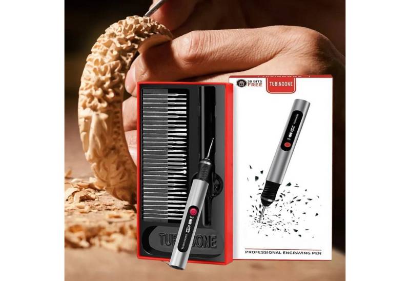 REDOM Graviergerät Schnitzgerät elektrischer Schnitzstift Multitool Gravur- und Bastelset, 3,7 V, mit 30 hochwertige Schnitzköpfe Wolframkarbid-Feilen Überlastschutz, Drei Geschwindigkeitsstufen von 12.000 bis 20.000 U/min, Multifunktionswerkzeug für Holz Metall von REDOM