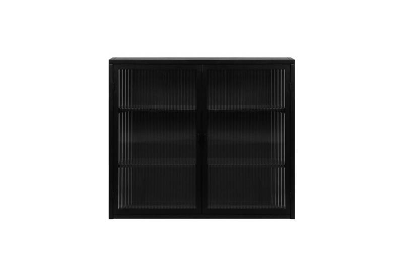 REDOM Hängeschrank Modernes Sideboard mit gehärtetem Glas und Eisenrahmen (70CM Glastüren, mit dreistufiger Lagerung) Gewichtskapazität: 5 kg pro Regal von REDOM