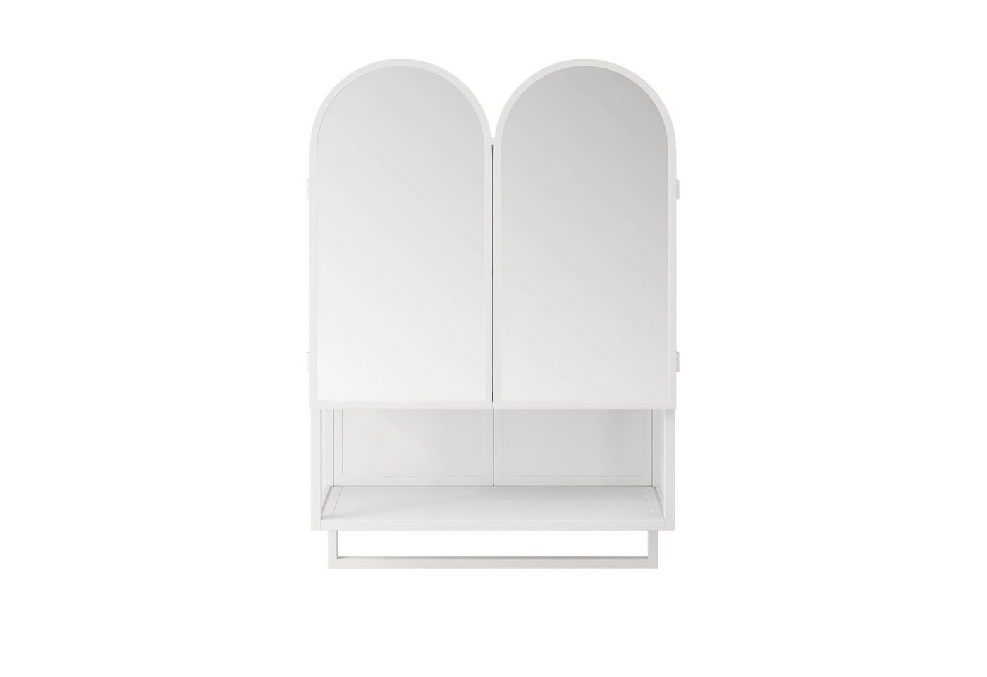 REDOM Hängeschrank Spiegelschrank mit 2 Türen, Wandmontage (mit Doppeltbogen, 2-türiger Medizinschrank, Metallschrank zur Wandmontage, mit offenem Regal und Handtuchhalter, Spiegelschrank mit Stauraum) REDOM Hängeschrank Spiegelschrank mit 2 Türen, Wandmontage (mit Doppeltbogen, 2-türiger Medizinschrank, Metallschrank zur Wandmontage, mit offenem Regal und Handtuchhalter, Spiegelschrank mit Stauraum) von REDOM