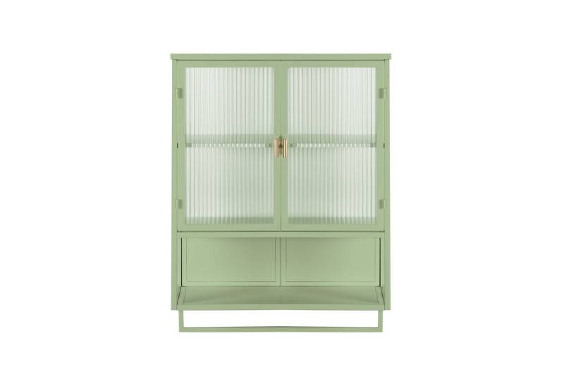 REDOM Hängeschrank Wandmontiertes Sideboard (60 cm moderner Hängeschrank mit Glastüren und zwei Türen, mit zweistufigem geschlossenem Stauraum, offenem Regal und Handtuchhalter) von REDOM
