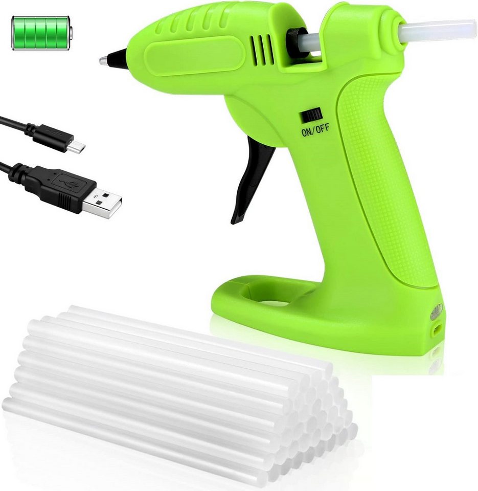 REDOM Heißklebepistole Kabellose Klebepistole mit 30 Heißklebesticks, (schnelles Vorheizen in 2–4 Minuten automatische Temperaturregelung, 31 St., mit 2000mAh Akku USB wiederaufladbar), für Bastelprojekte DIY Kunsthandwerk Reparaturen usw. von REDOM