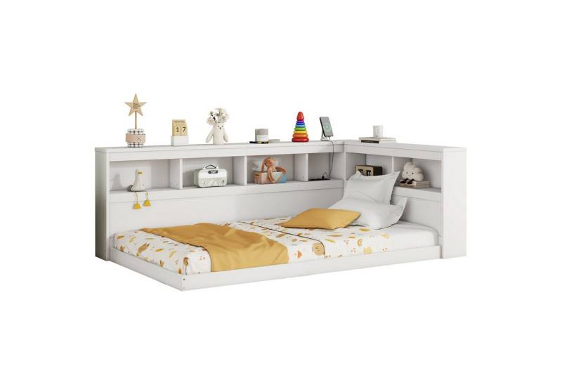 REDOM Kinderbett Daybett Tagesbett Schlafsofa Stauraumbett Funktionsbett Einzelbett (mit Lattenrost und USB-Ports für moderne Wohnräume, 90 x 200 cm), mit Matratze von REDOM