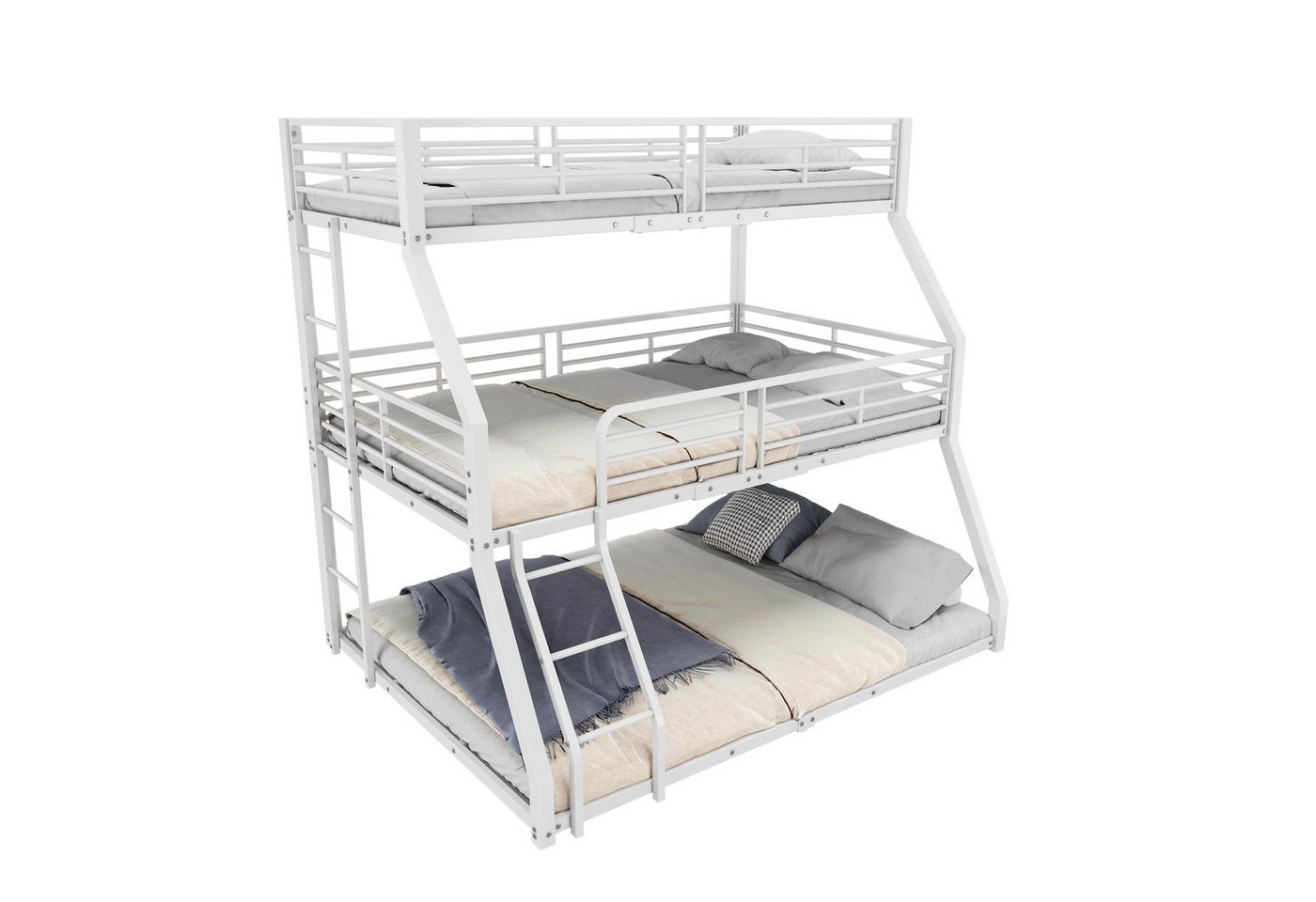 REDOM Kinderbett Jugendbett, Dreifach-Etagenbett (Robustes Metallbettgestell für Jugendliche, 90x200 cm, 120 x 200cm und 140 x 200cm), ohne Matratze von REDOM