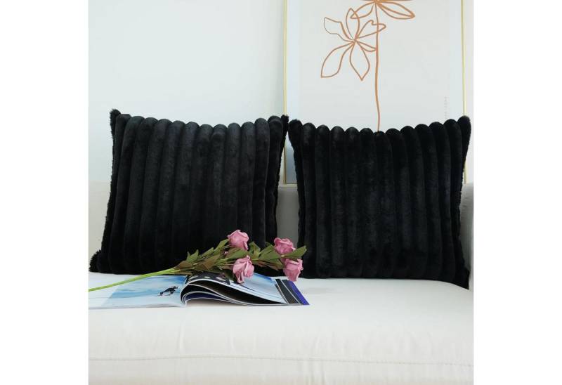 REDOM Kissenbezüge 2er Set Plüsch Kissenhülle Kopfkissenbezug, (2 Stück), 45x45cm doppelseitige Sofakissen mit verdecktem Reißverschluss von REDOM