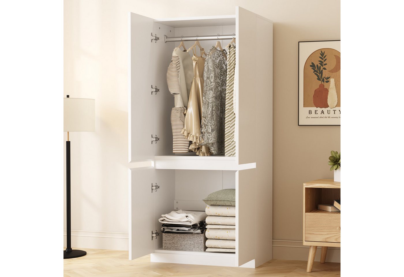 REDOM Kleiderschrank mit Doppeltüren und großem Stauraum (Schrank 70 × 40 × 170 cm) von REDOM