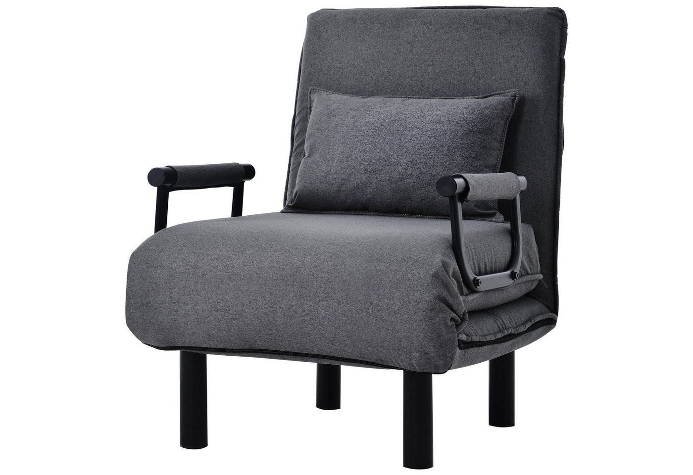 REDOM Loungesessel mit 6-fach verstellbarer Rückenlehne (Kompakter Schlafsessel,festem Kissen, 1-St., mit hochelastischem Schaum), mit Metallrahmen von REDOM