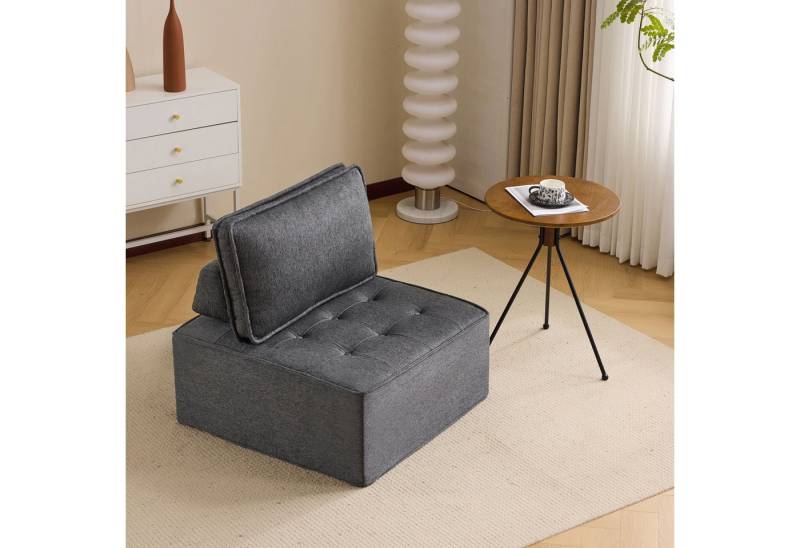 REDOM Loungesofa Platzsparendes Einzelsofa, Modulares Einzelsofa mit Leinenbezug – Platzsparendes Sitzwunder für kleine Räume, flexibel anpassbar & ultraweich 1 Teile, mit Relaxfunktion von REDOM