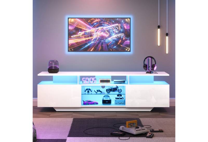 REDOM Lowboard Fernsehschrank TV-Schrank (TV-Panel aus MDF mit LED-App-Steuerung, 1 St., Hochglanz, 160*40*45cm), mit stabile Standbasis, für 70-Zoll-Fernseher von REDOM