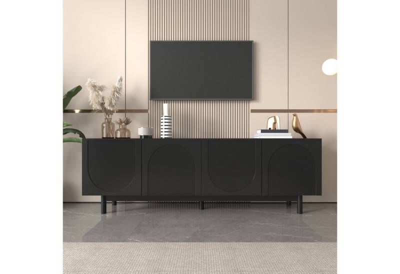 REDOM Lowboard TV-Schrank Fernsehtisch mit Verstellbaren Einlegeböden (Fernsehschrank Medienkonsole,TV-Ständer, 1 St., 175x38x56 cm), mit 4 Push-to-Open Türen von REDOM