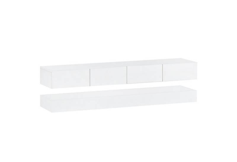 REDOM Lowboard mit Bluetooth-gesteuerter Beleuchtun (Fernsehtisch, 4 Schubladen, Hängendes Design aus hochwertigem MDF), TV-Möbel mit 2 Schränken und 4 großen Schubladen von REDOM