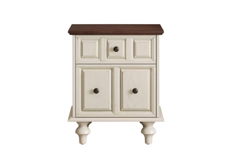 REDOM Nachttisch aus MDF, mit 2 Schubladen und römischen Säulenbeinen (aus Massivholz, Nachttischschränkchen), 52 cm von REDOM