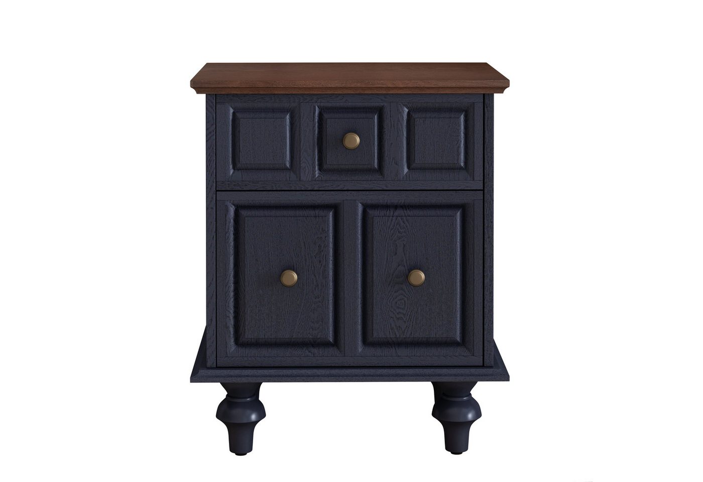 REDOM Nachttisch aus MDF, mit 2 Schubladen und römischen Säulenbeinen (aus Massivholz, Nachttischschränkchen), 52 cm von REDOM