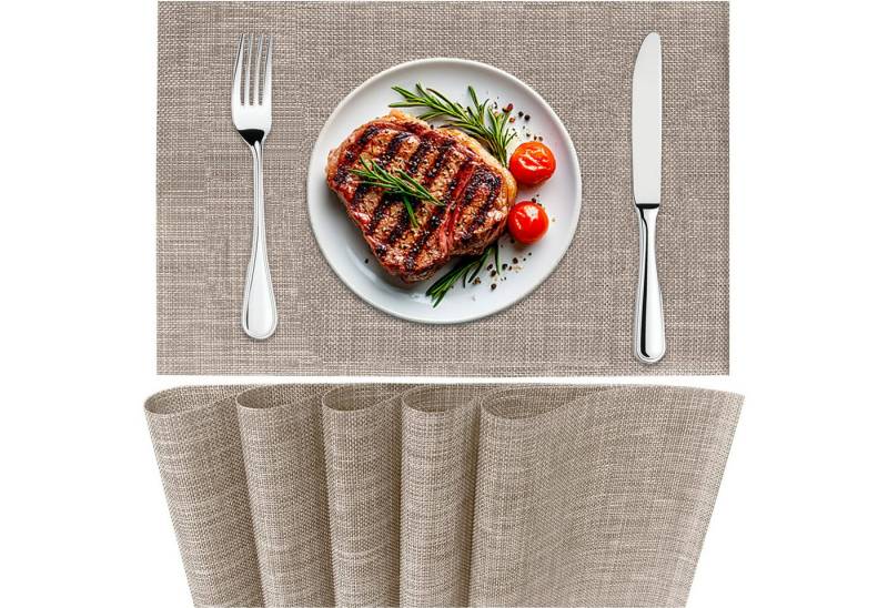 REDOM Platzset 6er Set Tischsets abwaschbar Küchen Tischmatten, (Esstisch Untersetzer dekorative Tischunterlage, 6-St., 45x30 cm abwaschbar Rutschfest), Tischdekoration für Zuhause Restaurant Hotel Party usw. von REDOM