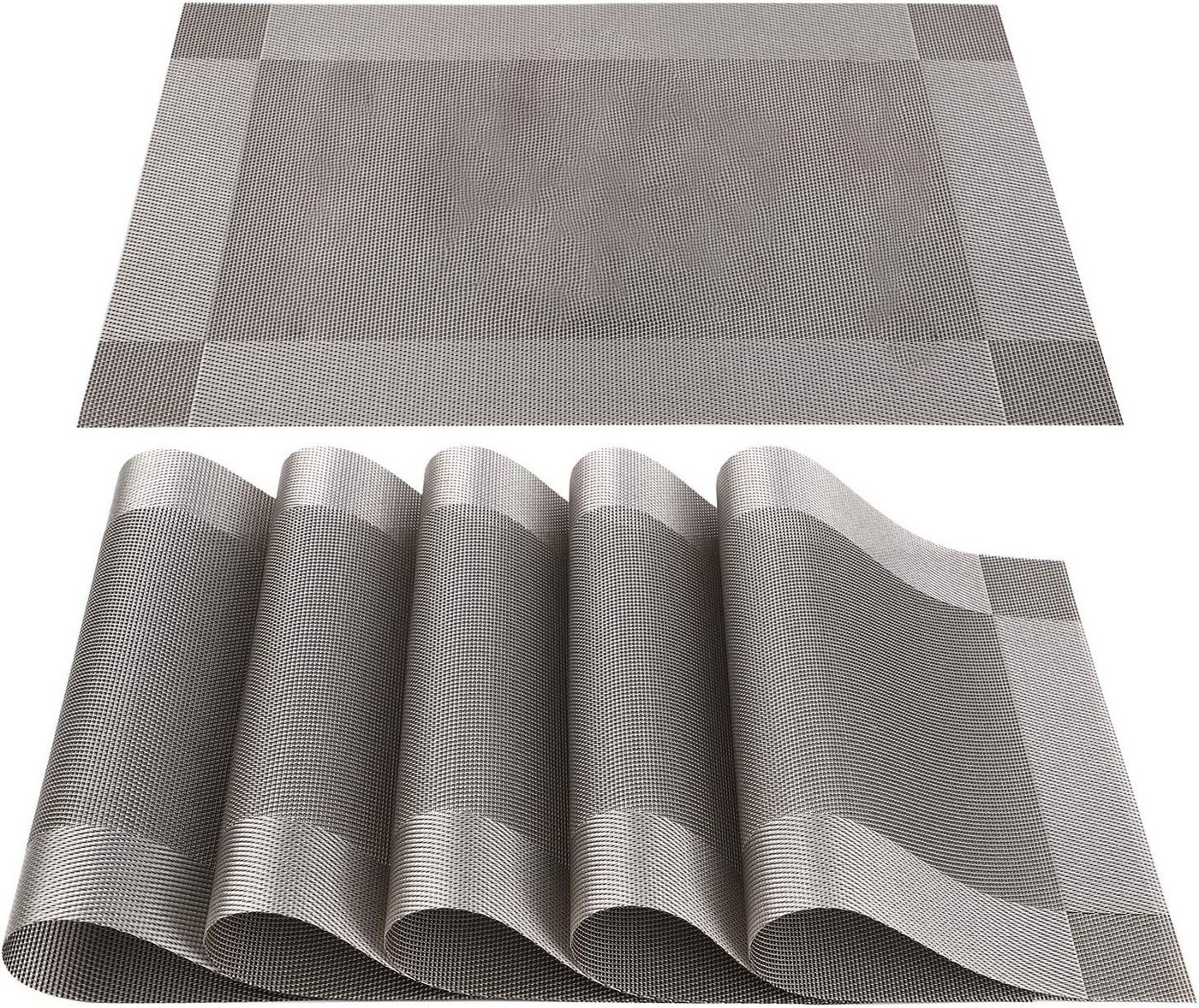 REDOM Platzset 6er Set Tischuntersetzer Tischset 30x45 cm, (Tischmatte Esstisch Untersetzer, 6-St., Abgrifffeste Hitzebeständig Schmutzabweisend Rutschfest Abwaschbar), für Esstisch Küche Hotel Restaurant Büro Outdoor Geschenkidee von REDOM
