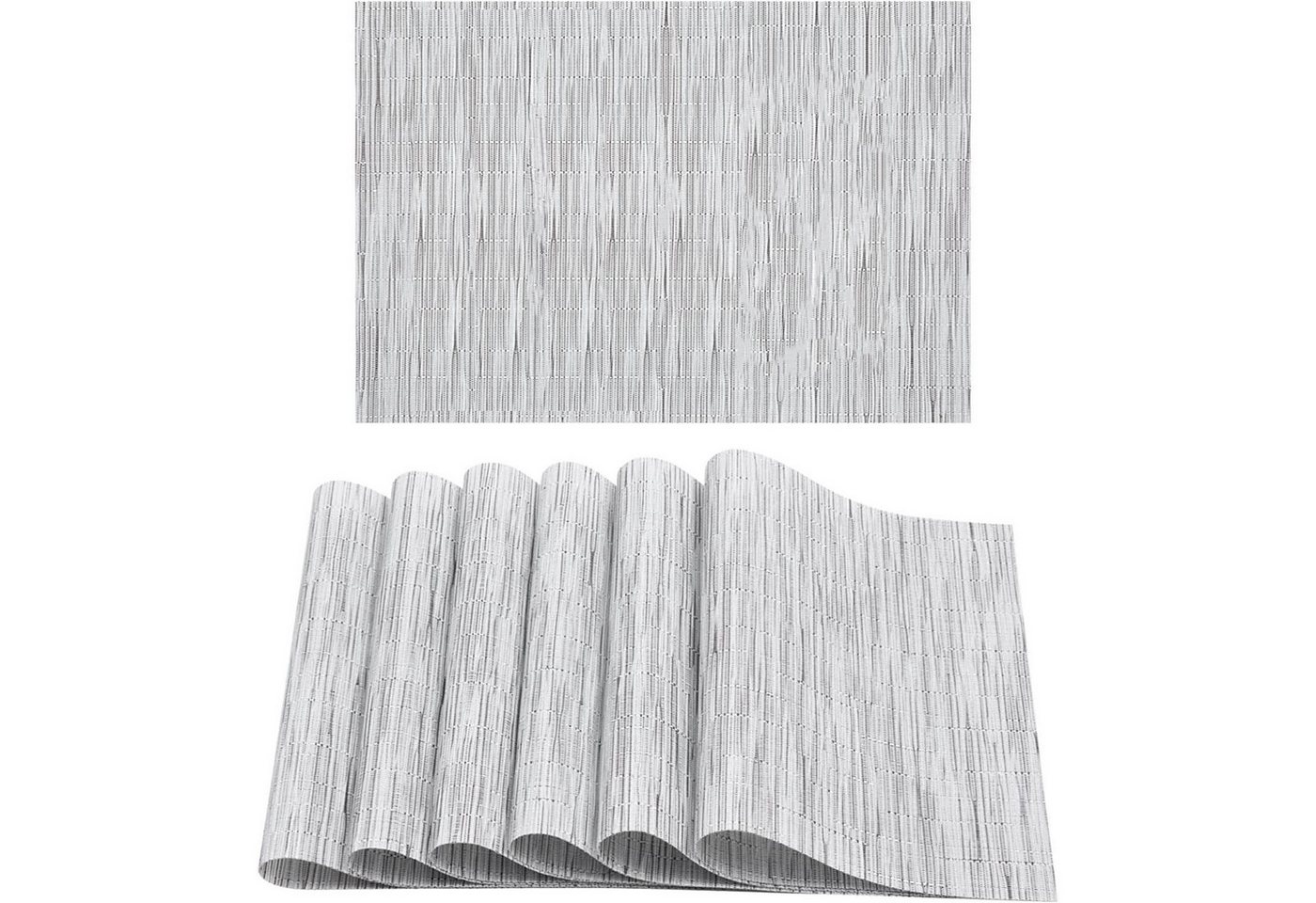 REDOM Platzset 6er Set abwaschbar Tischset Tischuntersetzer, (Platzdeckchen Tischmatte 30x45 cm, 6-St., Rutschfest Abwaschbar Hitzebeständig Schmutzabweisend aufrollbar), schnelltrocknend langlebig für Esstisch Küche Restaurant Hotel Büro von REDOM
