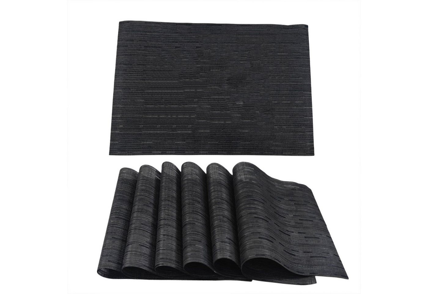 REDOM Platzset 6er Set abwaschbar Tischset Tischuntersetzer, (Platzdeckchen Tischmatte 30x45 cm, 6-St., Rutschfest Abwaschbar Hitzebeständig Schmutzabweisend aufrollbar), schnelltrocknend langlebig für Esstisch Küche Restaurant Hotel Büro von REDOM
