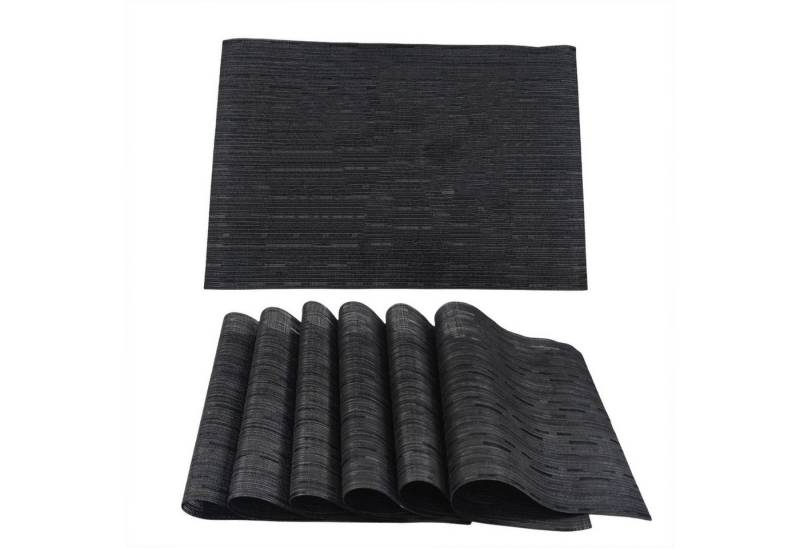 REDOM Platzset 6er Set abwaschbar Tischset Tischuntersetzer, (Platzdeckchen Tischmatte 30x45 cm, 6-St., Rutschfest Abwaschbar Hitzebeständig Schmutzabweisend aufrollbar), schnelltrocknend langlebig für Esstisch Küche Restaurant Hotel Büro von REDOM