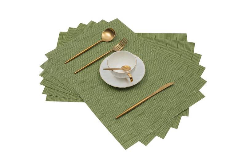 REDOM Platzset 6er Set abwaschbar Tischset Tischuntersetzer, (Platzdeckchen Tischmatte 30x45 cm, 6-St., Rutschfest Abwaschbar Hitzebeständig Schmutzabweisend aufrollbar), schnelltrocknend langlebig für Esstisch Küche Restaurant Hotel Büro von REDOM
