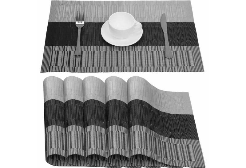 REDOM Platzset 6er Set rutschfest Tischset doppelseitig Untersetzer, (Tischmatte Tischuntersetzer 30x45 cm, 6-St., Rutschfest Hitzebeständig Schmutzabweisend Abwaschbar), für Esstisch Küche Esszimmer Garten Büro Restaurant von REDOM