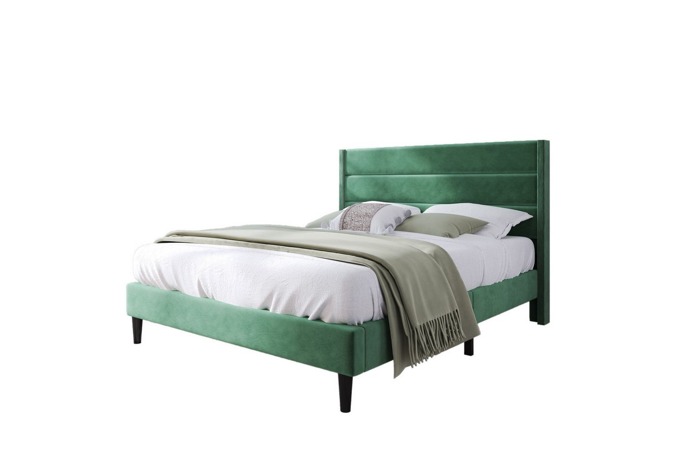 REDOM Polsterbett Doppelbett (140x200cm oder 90x200cm, Bettgestell mit Lattenrost & Kopfteil gepolstertes Bett) von REDOM