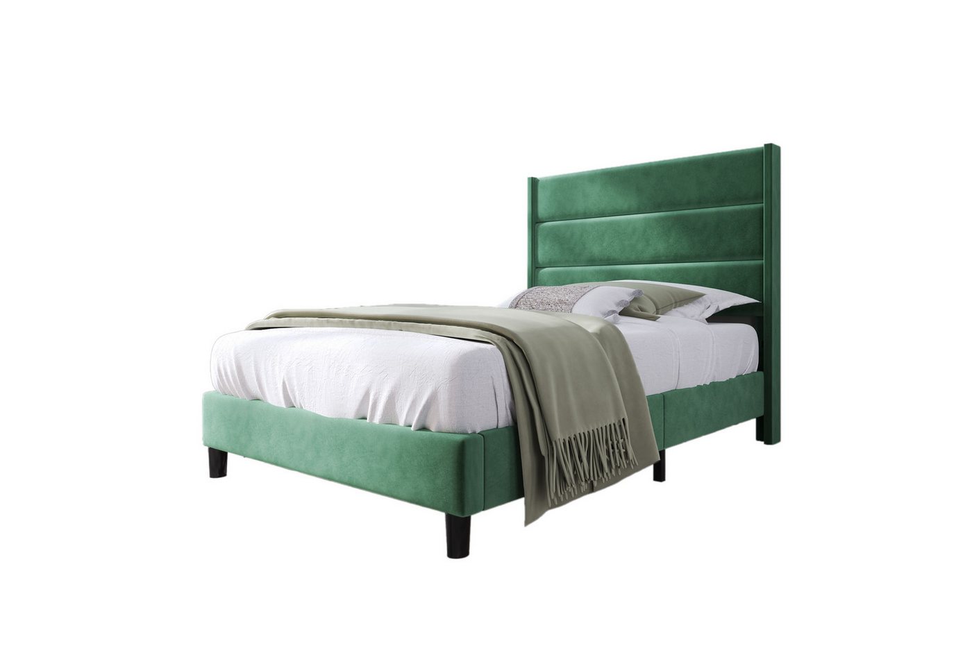 REDOM Polsterbett Doppelbett (140x200cm oder 90x200cm, Bettgestell mit Lattenrost & Kopfteil gepolstertes Bett) von REDOM