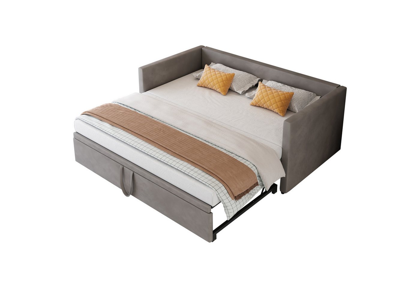 REDOM Polsterbett Doppelbett Schlafsofa (mit Lattenrosten, Multifunktionsbett aus hautfreundlichem Samtstoff 90/180*200 cm, Daybett Tagesbett Schlafsofa), Ohne Matratze von REDOM
