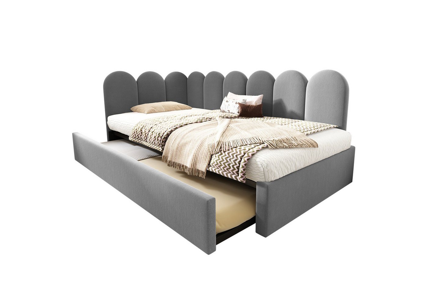 REDOM Polsterbett Funktionsbett (Tagesbett, Schlafsofa, Daybett, 2-tlg., 90x200cm+90x190cm, mit Matratze), mit Ausziehbett von REDOM