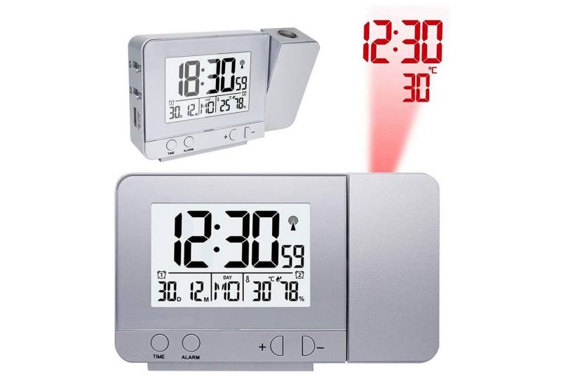 REDOM Projektionswecker Digitalwecker Doppelalarm mit Snooze 180° drehbare Zeitprojektion 4-stufig dimmbare Hintergrundbeleuchtung von REDOM