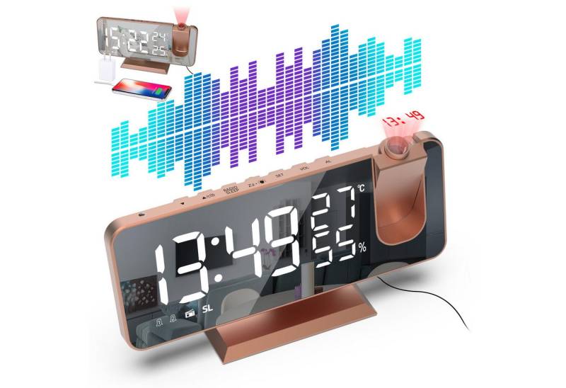 REDOM Projektionswecker Digitalwecker Projektionsuhr Spiegelwecker Wecker mit LED Display mit Akku Klare Projektion Zwei Alarme LED-Display mit Sensor REDOM Projektionswecker Digitalwecker Projektionsuhr Spiegelwecker Wecker mit LED Display mit Akku Klare Projektion Zwei Alarme LED-Display mit Sensor von REDOM