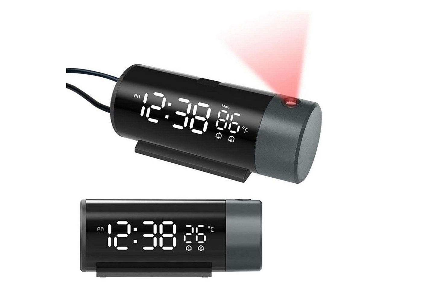 REDOM Projektionswecker LED Digitaluhr Deckenprojektion Uhr Projektionsuhr mit Dualwecker mit Temperaturanzeige automatischer Helligkeitsanpassung USB-Anschluss REDOM Projektionswecker LED Digitaluhr Deckenprojektion Uhr Projektionsuhr mit Dualwecker mit Temperaturanzeige automatischer Helligkeitsanpassung USB-Anschluss von REDOM