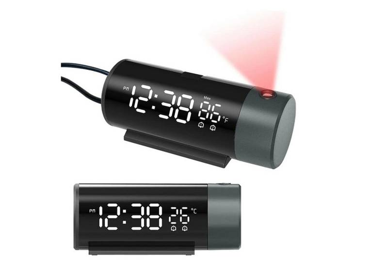 REDOM Projektionswecker LED Digitaluhr Deckenprojektion Uhr Projektionsuhr mit Dualwecker mit Temperaturanzeige automatischer Helligkeitsanpassung USB-Anschluss von REDOM
