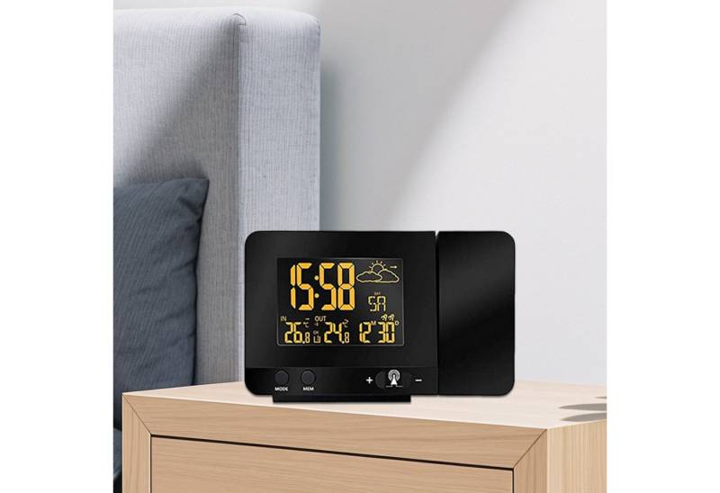 REDOM Projektionswecker Wetteranzeige Uhr mit Doppelwecker LED Projektionsuhr Leuchtwecker mit Außensensor Wettervorhersage 8-farbiger Hintergrundbeleuchtung REDOM Projektionswecker Wetteranzeige Uhr mit Doppelwecker LED Projektionsuhr Leuchtwecker mit Außensensor Wettervorhersage 8-farbiger Hintergrundbeleuchtung von REDOM