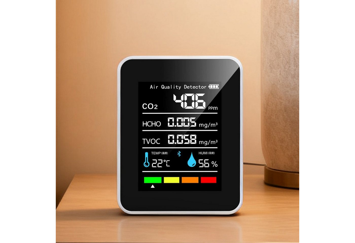 REDOM Raumluft-Qualitätssensor Luftqualitätsmonitor CO₂ HCHO TVOC Detektor CO2-Messgerät, (mit USB-C-Ladung 1200 mAh Akku, 1-St., mit Temperatur- Feuchtigkeitsanzeige Digitales LED-Display CO₂-Alarm), ideal für Zuhause Büro Schule oder andere Innenräume REDOM Raumluft-Qualitätssensor Luftqualitätsmonitor CO₂ HCHO TVOC Detektor CO2-Messgerät, (mit USB-C-Ladung 1200 mAh Akku, 1-St., mit Temperatur- Feuchtigkeitsanzeige Digitales LED-Display CO₂-Alarm), ideal für Zuhause Büro Schule oder andere Innenräume von REDOM