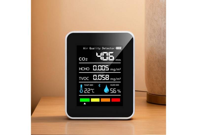 REDOM Raumluft-Qualitätssensor Luftqualitätsmonitor CO₂ HCHO TVOC Detektor CO2-Messgerät, (mit USB-C-Ladung 1200 mAh Akku, 1-St., mit Temperatur- Feuchtigkeitsanzeige Digitales LED-Display CO₂-Alarm), ideal für Zuhause Büro Schule oder andere Innenräume REDOM Raumluft-Qualitätssensor Luftqualitätsmonitor CO₂ HCHO TVOC Detektor CO2-Messgerät, (mit USB-C-Ladung 1200 mAh Akku, 1-St., mit Temperatur- Feuchtigkeitsanzeige Digitales LED-Display CO₂-Alarm), ideal für Zuhause Büro Schule oder andere Innenräume von REDOM