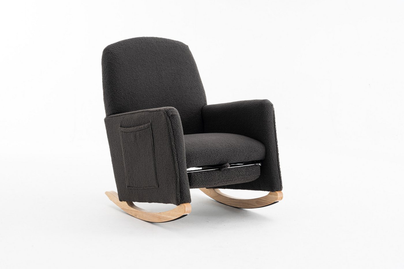 REDOM Schaukelstuhl Freizeitstuhl mit Hocker (mit Hocker, gepolsterter Freizeitstuhl aus Teddy-Stoff), mit Hocker von REDOM