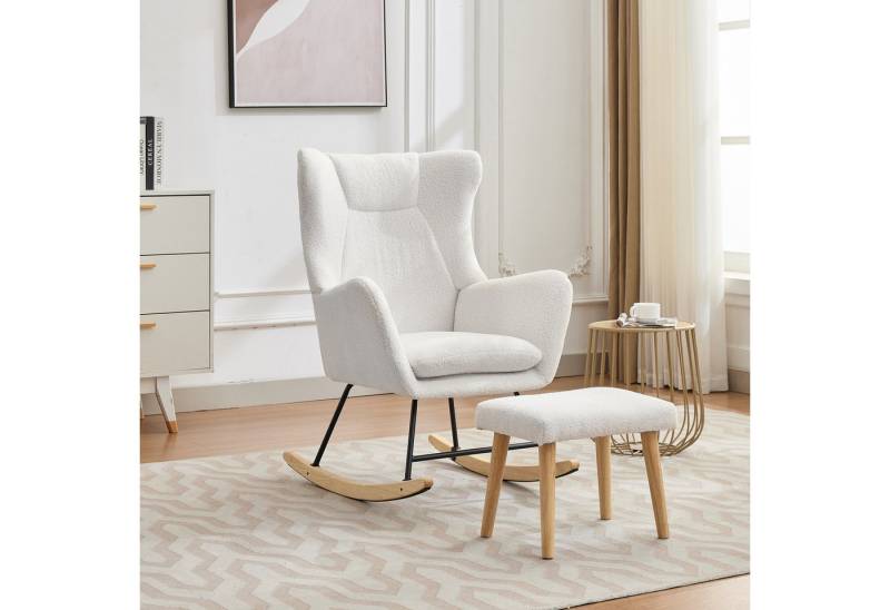 REDOM Schaukelstuhl Relax-Sessel Set mit Fußhocker (Schwingsessel, Ruhesessel, 1 St), mit Hoher Rückenlehne von REDOM