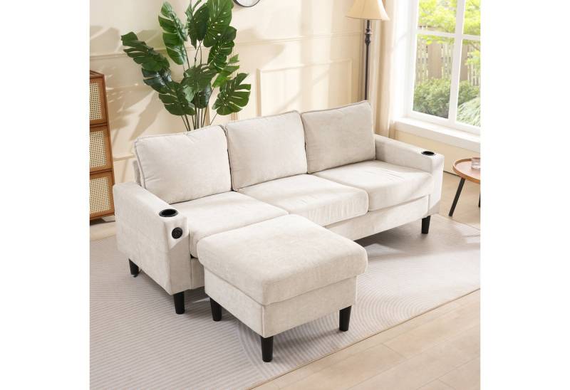 REDOM Schlafsofa Modernes Luxus Ecksofa mit Fußhocker, Wohnzimmersofa, Polstersofa, mit USB- und Typ-C-Anschlüssen REDOM Schlafsofa Modernes Luxus Ecksofa mit Fußhocker, Wohnzimmersofa, Polstersofa, mit USB- und Typ-C-Anschlüssen von REDOM